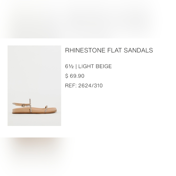 Zara Tan Strappy Sandals with Rhinestone Detail - Like New - Picture 7 of 8